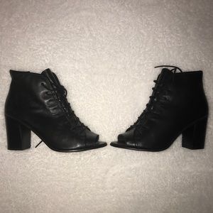 Steve Madden Black Laced Heeled Bootie